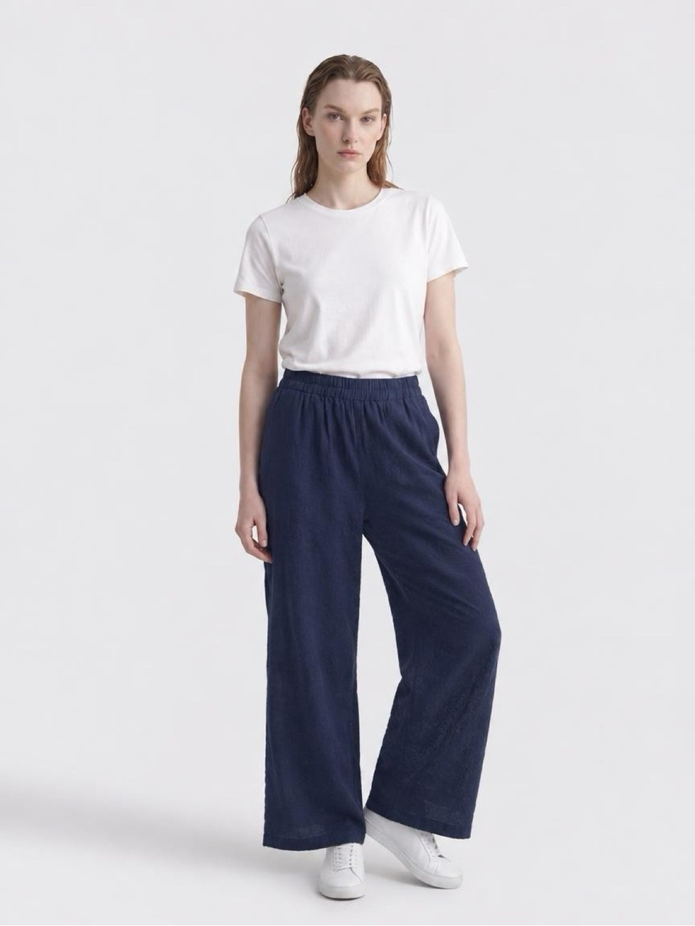 HALARA Navy Elastic-Waist Jogger Pants